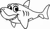 Coloring Shark Pages Cute Cartoon Choose Board sketch template