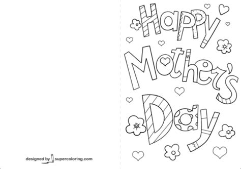 happy mothers day card coloring page mothers day card kids mothers