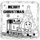 Coloring Thomas Train Pages Christmas Merry Print Printable Kids Friends Santa Trains Color Sheets Tank Engine Snow Hat Book Drawing sketch template