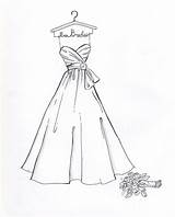 Dress Wedding Fashion Drawing Coloring Sketch Simple Dresses Easy Drawings Pages Sketches Gown Graduation Cap Custom Beautiful Color Prom Etsy sketch template