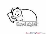 Night Good Colouring Boy Kids Coloring Sheet Title Cards sketch template