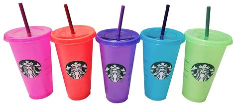 buy starbucks summer  color change venti cold cups  straws