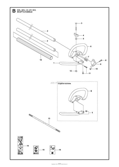 husqvarna     parts diagram  shaft handle