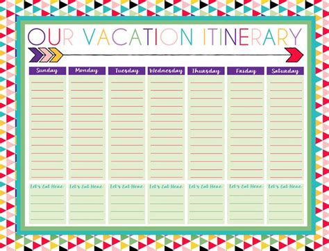 printable daily  weekly vacation calendars vacation calendar