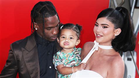 kylie jenner and travis scott reunite at launch of stormi cosmetics hollywood life