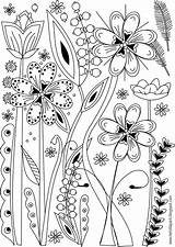 Coloring Flower Printable Pages Freebie Ausdruckbare Digital sketch template