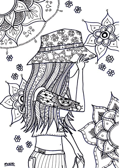 printable hippie coloring pages