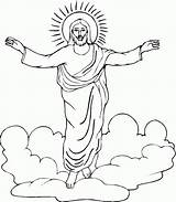 Coloring Ascension Jesus Pages Popular sketch template
