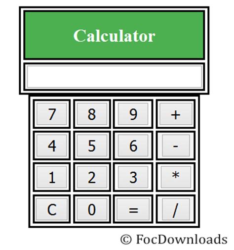 create simple  calculator  html   cost downloads