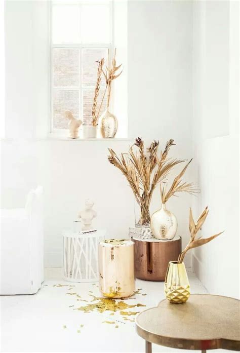 pin   pang  styling  modern white living room gold accents
