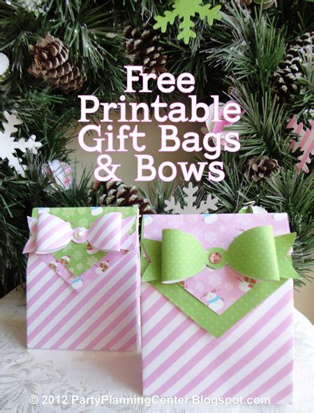 party planning center  printable holiday gift bags