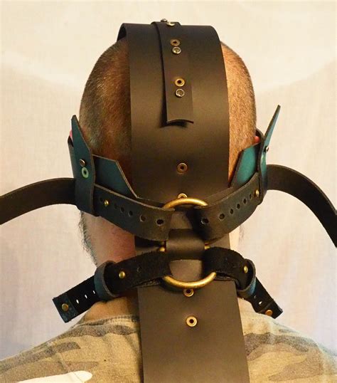 leather face harness strap face mask genuine leather etsy