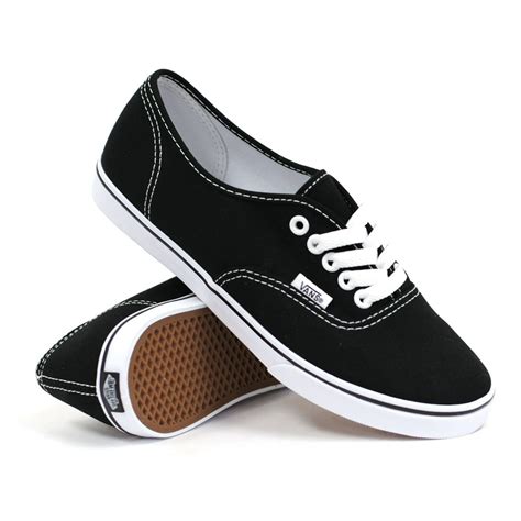 vans vans authentic lo pro black true white ankle high cotton skateboarding shoe