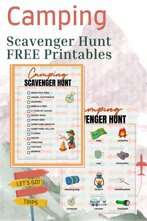 camping scavenger hunt  printable versions leap  faith
