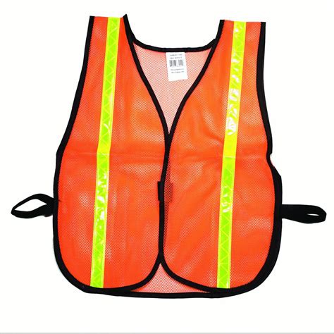 high visibility soft poly mesh safety vest   limeyellow reflective stripe orange