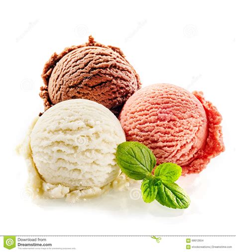 colorful frozen italian dessert  mint leaves stock photo image