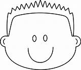 Coloring Face Boy Happy Pages Printable Smiley Outline Hair Template Faces Clipart Spiky Clip Cliparts Kids Sad Colouring Library Pic sketch template