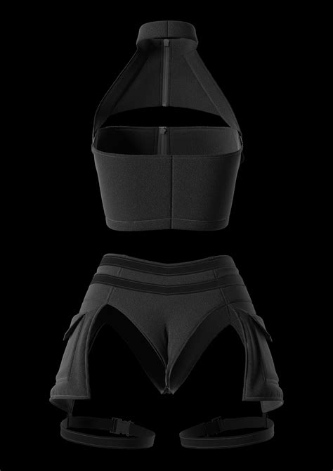 tactical sexy female outfit marvelous designer project 3d model cgtrader