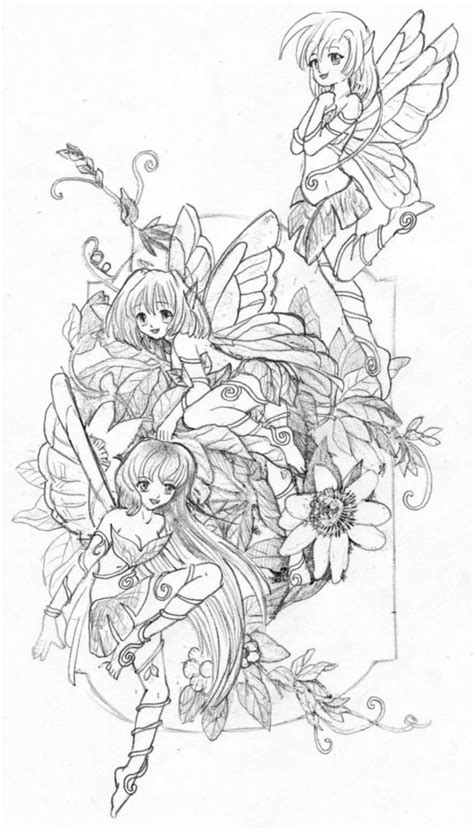 fairies sketch  real warner  deviantart faerie coloring pages