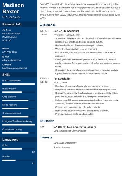 personal statementpersonal profile  resumecv examples