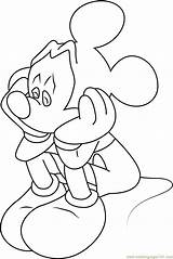 Sad Mickey Mouse Coloring Pages Drawing Cartoon Getcolorings Printable Coloringpages101 Getdrawings Characters Color sketch template