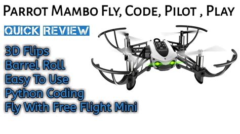 parrot mambo fly mini drone quick review code pilot play youtube