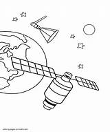 Coloring Pages Space Sheets Boys Printable Satellite sketch template