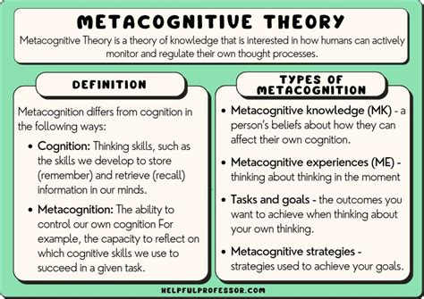 metacognitive theory definition pros  cons