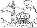 Mewarnai Maulid Nabi Masjid Masjidil Haram Aneka Diwarnai Nabawi Mekkah sketch template
