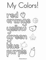 Colors Coloring Color Kids Worksheets Pages Learning Word Activities English Preschool Twistynoodle Book Kindergarten Kid Twisty Print Tracing Sheets Favorites sketch template