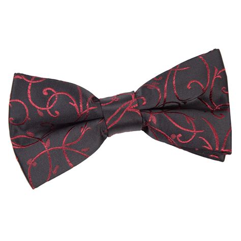 men s swirl black and burgundy bow tie