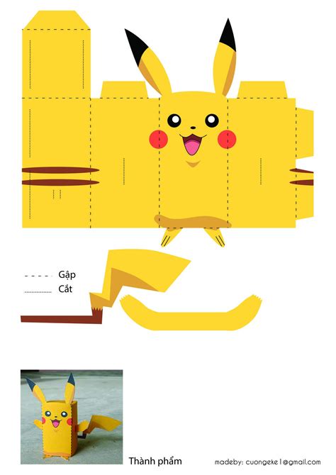 papercraft pokemon pikachu papercraft arte  papeles pokemon