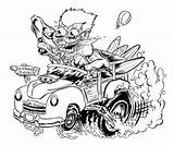 Coloring Rod Pages Rat Fink Hot Lowrider Car Sketch Color Monster Drawings Colouring Cars Cartoon Printable Adult Old Truck Drawing sketch template