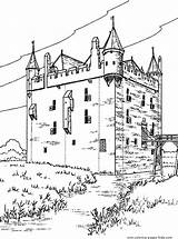 Castle Coloring Pages Medieval Castles Fort Knight Knights Sheets Kids Printable Adults Color Fantasy Book Colorare Da Drawing Bouncy Colouring sketch template