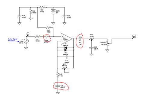 operational amplifier distortion pedal design electrical engineering stack exchange