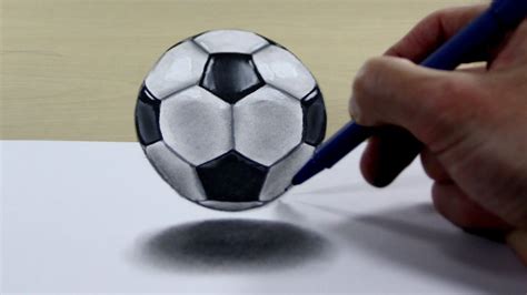 bola de futebol arte 3d ilusão ótica arte em papel dicas de arte e desenho 3d