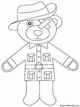 Anzac Ted Template Display Kids Activities Colouring Pages Craft Australia Remembrance Drawing Printables Hat Colour Coloring Children Poppy Slouch Toddlers sketch template