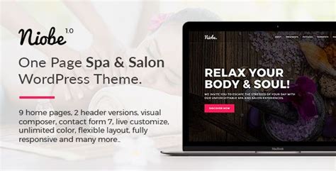 niobe spa salon wordpress theme  ovatheme   presenting