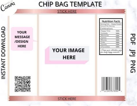 chip bag template chip bag editable blank chip bag chip etsy templates printable