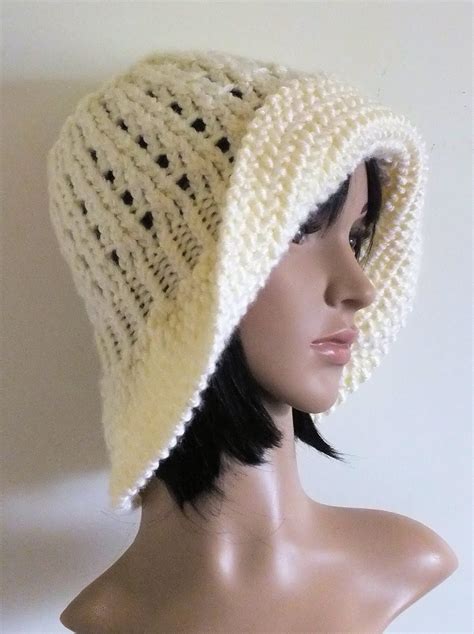 loom knit  lacey cloche