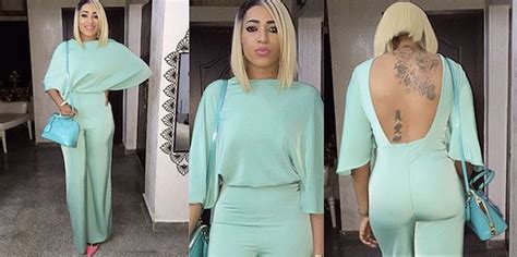 Rukky Sanda Shows Off Her Back Tattoos And Butt In Jumpsuit