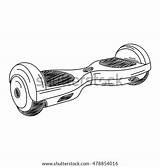 Hoverboard Coloring Sketch Pages Illustration Balancing Self Sheets Vector Electric Scooter Icon Simple Shutterstock Template Board Pic sketch template