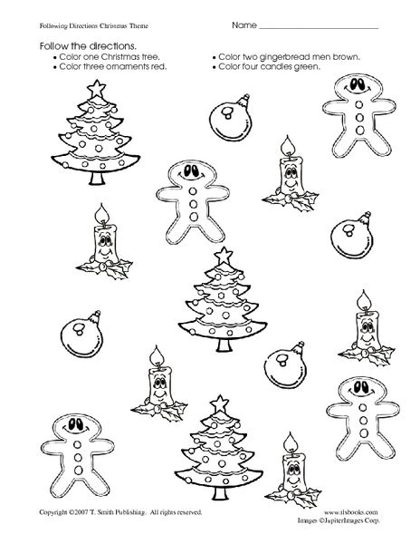 christmas coloring worksheet  kindergarten st grade lesson planet