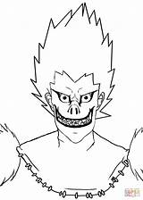 Death Note Ryuk Manga Coloring Pages Anime Drawing sketch template