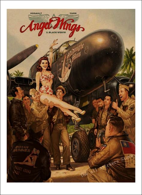 World War Ii Pinup Girls Classic Retro Kraft Paper Poster