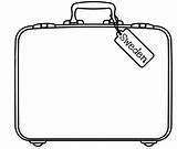 Suitcase Clipart Clip Template Printable Sweden Coloring Open Luggage Tag Outline Travel Case Cliparts Drawing Activities Pages Blank Around Clipartfest sketch template
