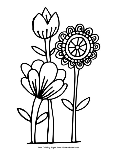 spring flowers coloring page  printable   images