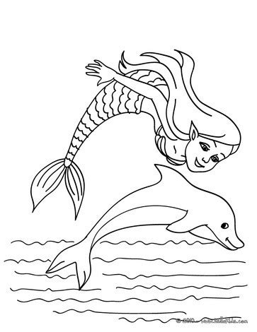 mermaid   dolphin coloring pages hellokidscom