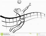 Volleyball Clipart Drawing Player Spike Line Volley Drawings Clipground Paintingvalley Vector Flowing Beach sketch template