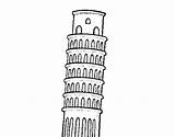 Pisa Dibujos Tower Disegni Inclinada Pendente Eiffel Monumentos Coloringcrew Monumenti Edificios Acolore sketch template